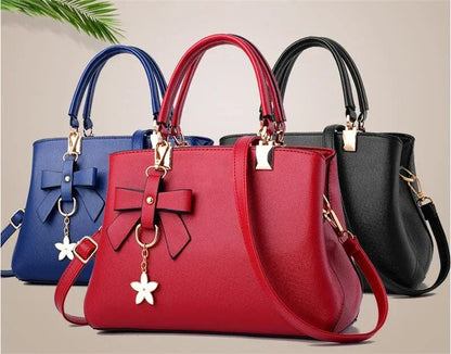 Bolsos de mensajero para mujer con colgante de flor, bolsos de moda para oficina para mujer, bolso puro para mujer, nuevos bolsos de hombro tipo bandolera