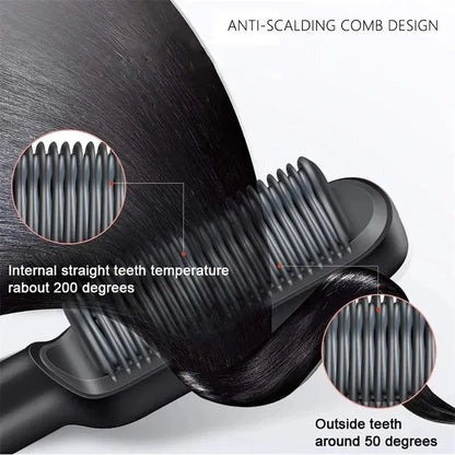 Plancha de pelo multifuncional para el cuidado Personal, alisador de pelo profesional de calentamiento rápido, peine caliente eléctrico