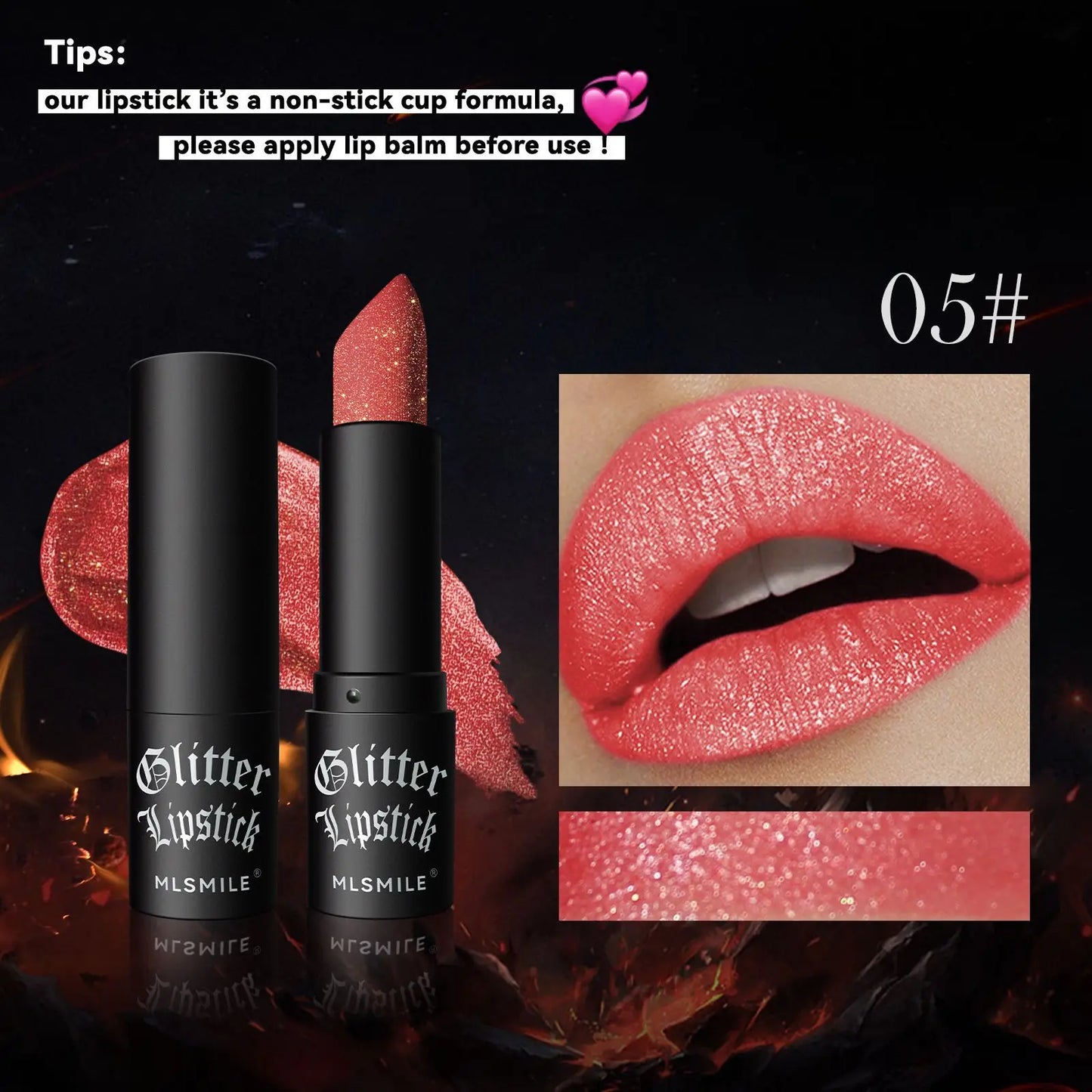 Lápiz labial con purpurina de 7 colores, resistente al agua, de larga duración, diamante nacarado, metálico, brillo de labios negro, maquillaje de labios para mujer, cosmético