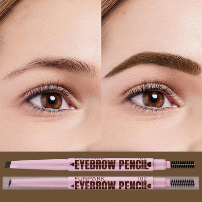 Lápiz de cejas 2 en 1, cosméticos profesionales, maquillaje para mujeres, 5 colores, pincel de tatuaje de cejas resistente al agua, lápiz de cejas de larga duración