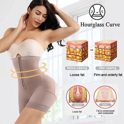 Colombian butt lifter girdles, high-waist shapewear, tummy control panties, waist trainer, body shaper, slimming wrap, flat belly