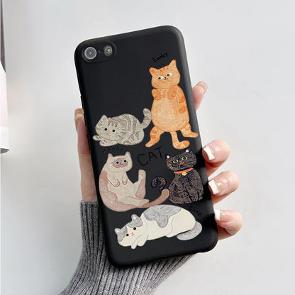 For iPhone 5 5S Case Cute Bear Cartoon Frog Painted Soft Cover For iPhone SE 2016 2020 2022 SE2 Silicone Phone Case Coque Funda