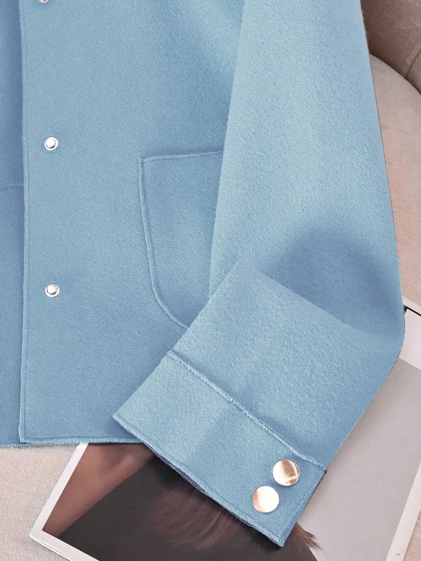 Abrigos de lana cortos lisos clásicos para mujer Otoño Invierno ropa cálida para mujer abotonada abrigo femenino trajes nuevos en prendas de vestir exteriores