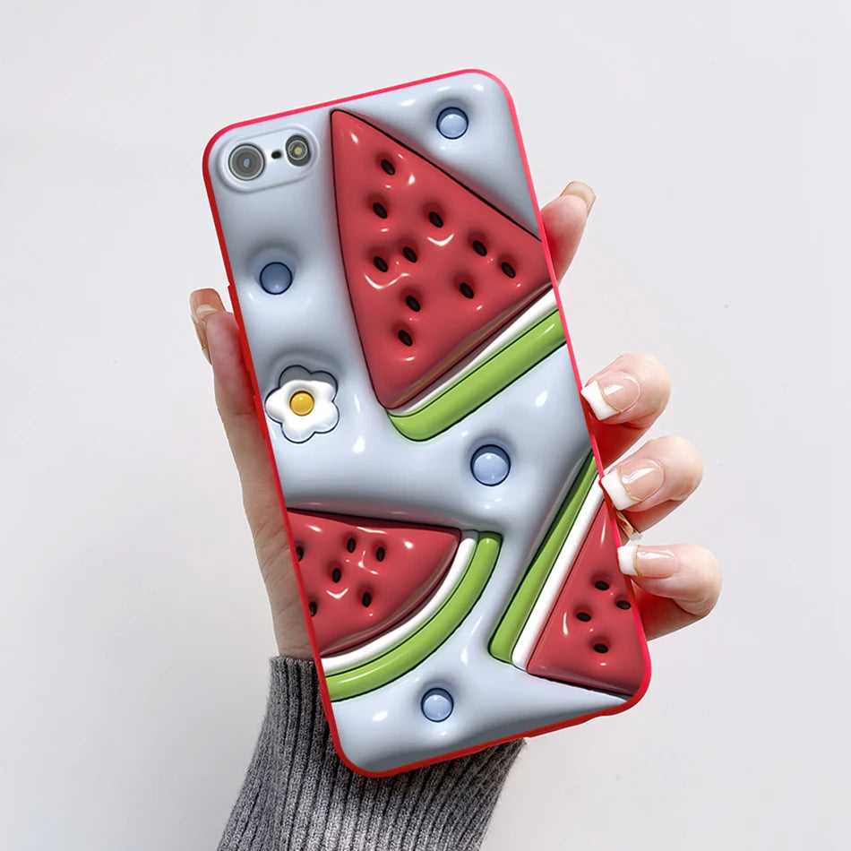 For iPhone 5 5S Case Cute Bear Cartoon Frog Painted Soft Cover For iPhone SE 2016 2020 2022 SE2 Silicone Phone Case Coque Funda