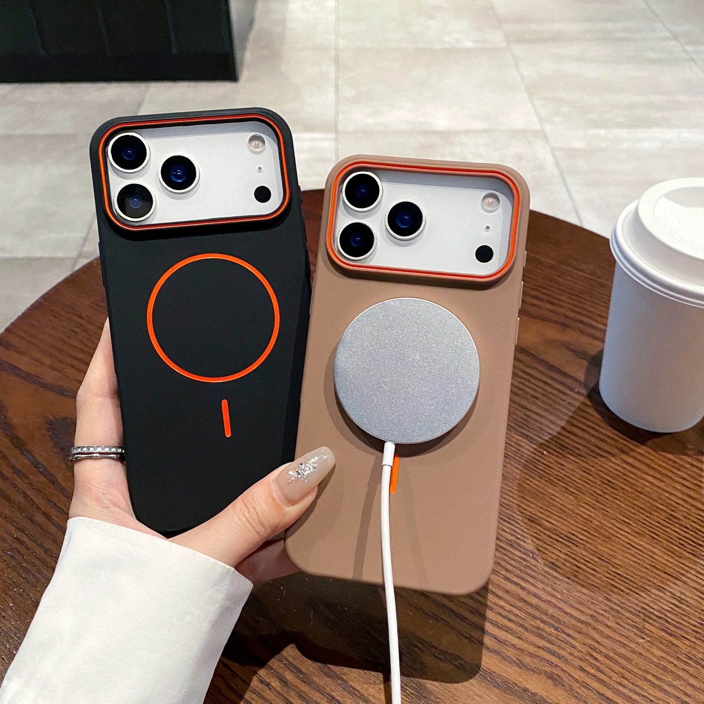 Funda de teléfono magnética ultrafina Simple para iPhone 11, 12, 13, 14, 15, 16 17 Pro Max 17 Air, funda de teléfono mate suave con carga inalámbrica