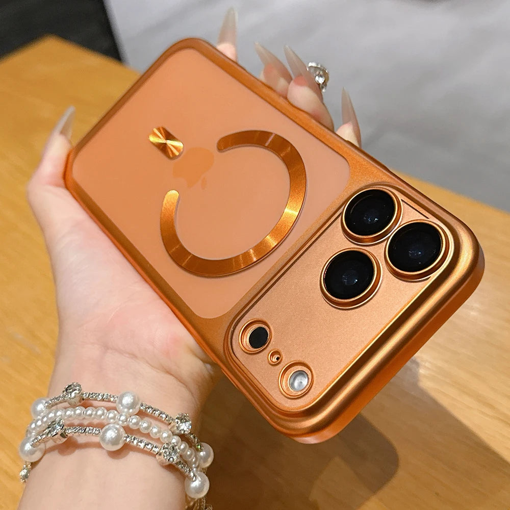 Luxury Matte Translucent Magnetic Case for iPhone 17 Pro Max 17Pro 17 Air, Magsafe Wireless Charging Camera Protective Cover, for iPhone 17 Pro Max