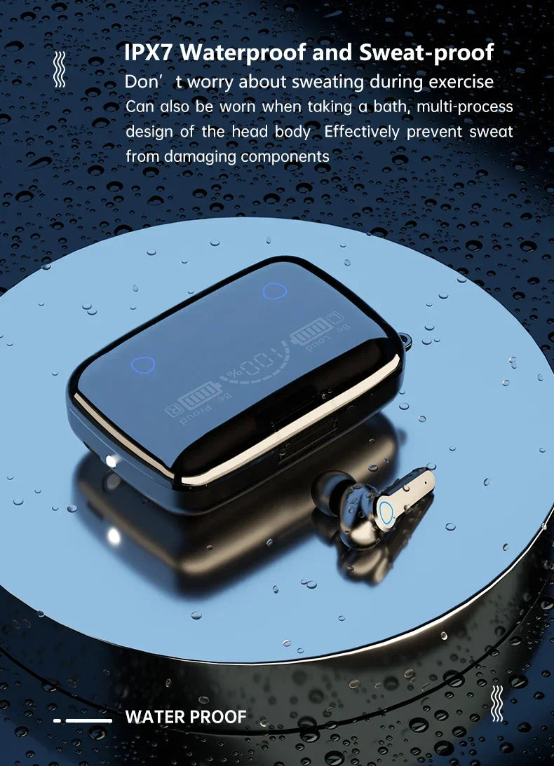 M19 TWS Headphones, Smart Touch Control, Wireless, Bluetooth-compatible Earbuds, Waterproof LED Display with Microphone