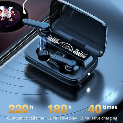 M19 TWS Headphones, Smart Touch Control, Wireless, Bluetooth-compatible Earbuds, Waterproof LED Display with Microphone