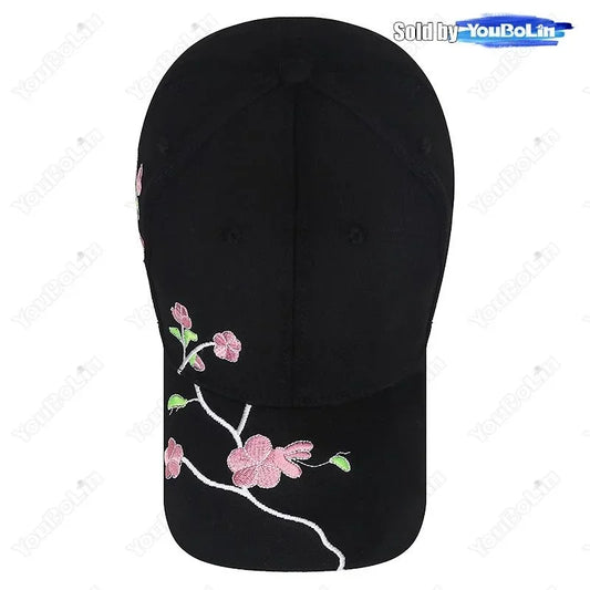 Nueva tendencia nacional gorra de pico de pato sombrero para el sol primavera y otoño bordado de flor de ciruelo estilo nacional gorra de béisbol de ala curva