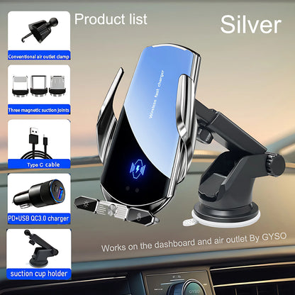 Soporte de teléfono para coche, cargador inalámbrico para iPhone 12, 13, 14, 15 Pro Max, ventosa para parabrisas, salpicadero, ventilación de aire, estación de carga rápida