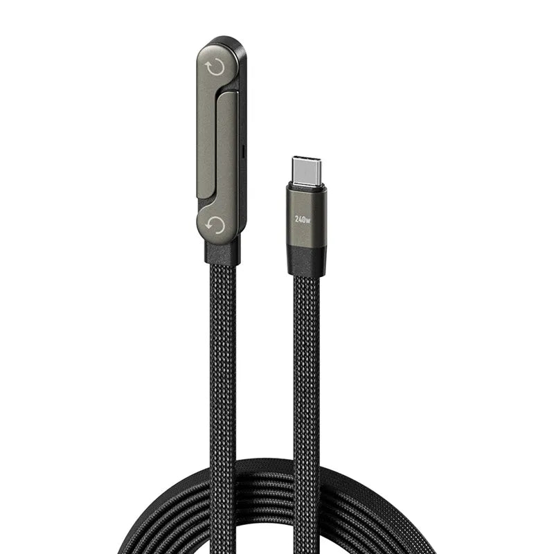 Cable de Datos Plegable con Carga Rápida PD de 240W y Soporte para Teléfono, 1.5m, Tipo C, para iPhone 17 16 15, Macbook, Samsung, Xiaomi, OPPO