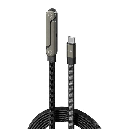 Cable de Datos Plegable con Carga Rápida PD de 240W y Soporte para Teléfono, 1.5m, Tipo C, para iPhone 17 16 15, Macbook, Samsung, Xiaomi, OPPO