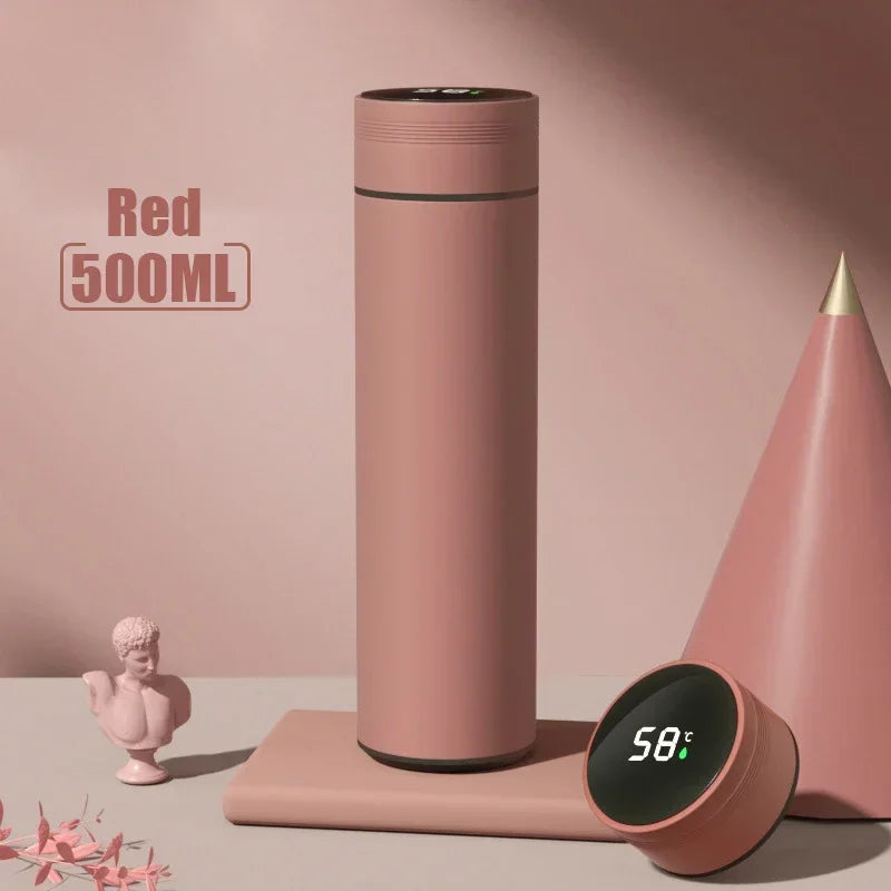 Taza Termo con pantalla de temperatura de 500ML, botella Termo dividida de acero inoxidable, taza aislada al vacío para exteriores, regalo del Día del Padre
