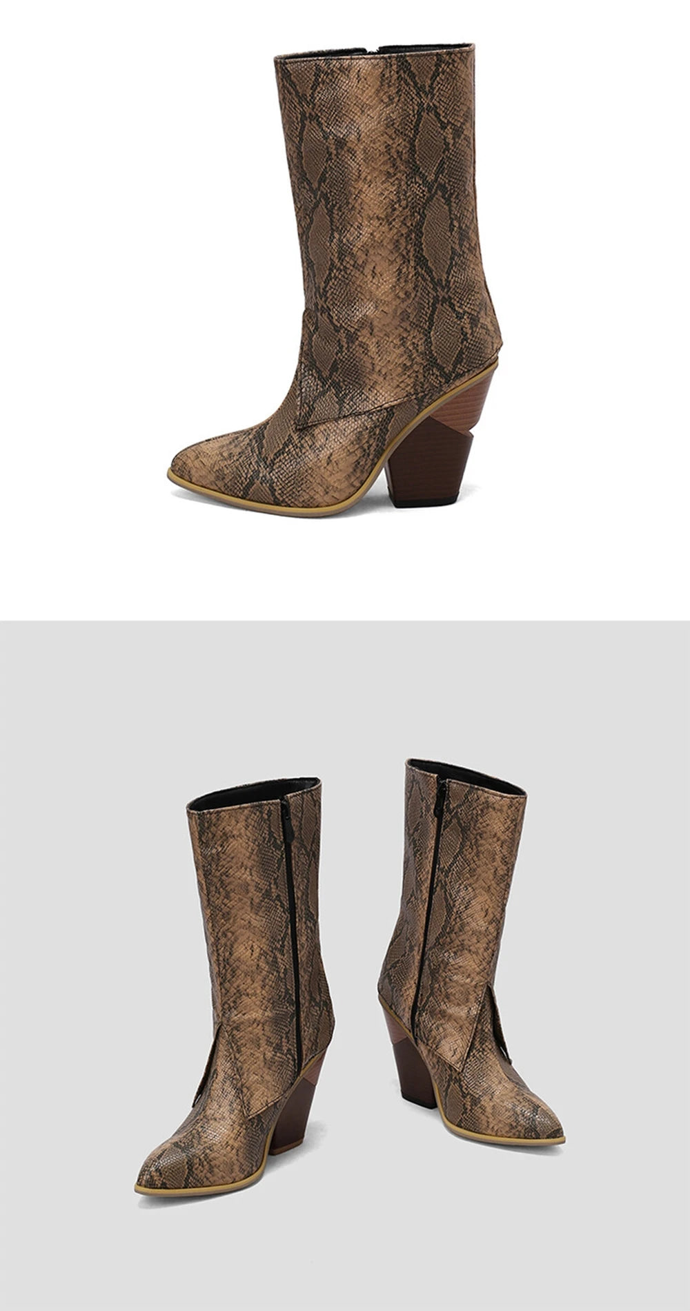 Botas De Mujer Botas De diseñador Mujer moda Sexy tacones altos puntiagudos cremallera lateral Botas cortas zapatos De plataforma talla grande 48 4005