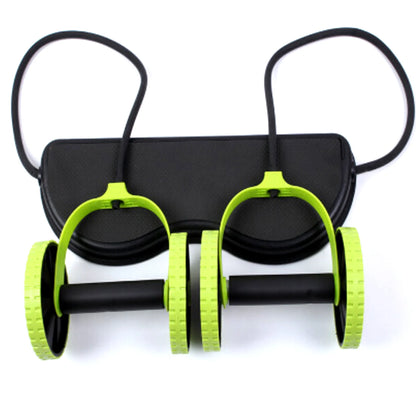 Equipo de ejercicio multifuncional Abdominal, rueda de doble rodillo con bandas de resistencia, estera para rodilla, tren de adelgazamiento de cintura, gimnasio en casa