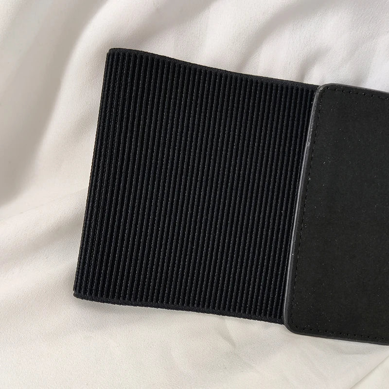 Cinturones elásticos anchos de diseñador a la moda para mujer, vestido femenino de alta calidad, cinturón de corsé negro, fajas elásticas