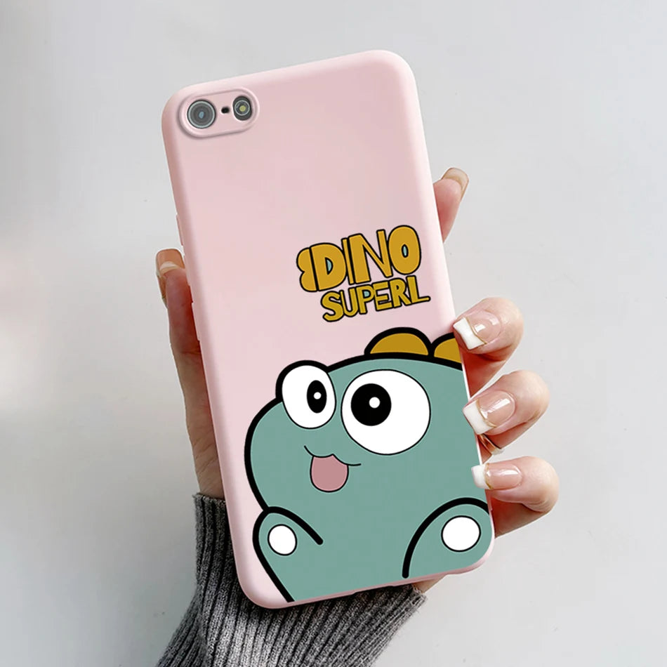 For iPhone 5 5S Case Cute Bear Cartoon Frog Painted Soft Cover For iPhone SE 2016 2020 2022 SE2 Silicone Phone Case Coque Funda