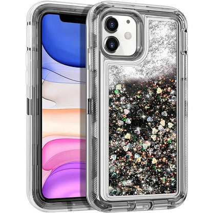 Luxury Dynamic Glitter Quicksand Case for iPhone 17 16 15 14 13 Pro Max X XSMAX XR SE 6 7 8 Plus, Heavy Shockproof Phone Cover