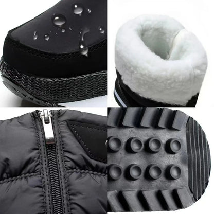 Botas de nieve cálidas a la moda para Mujer, Botas de invierno con plataforma, Botas antideslizantes impermeables, Botas de piel de felpa a media pantorrilla, Botas para Mujer