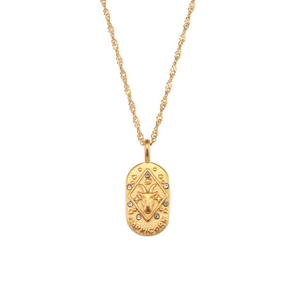 E.B.belle-collar de acero inoxidable con signo del zodiaco para mujer, joyería brillante, constelación, 2024