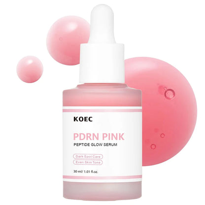 30ml Salmon PDRN Peptide Pink Glow Facial Serum Spot Care Even Skin Tone Improve Elasticity Smoothing Firming Adenosine