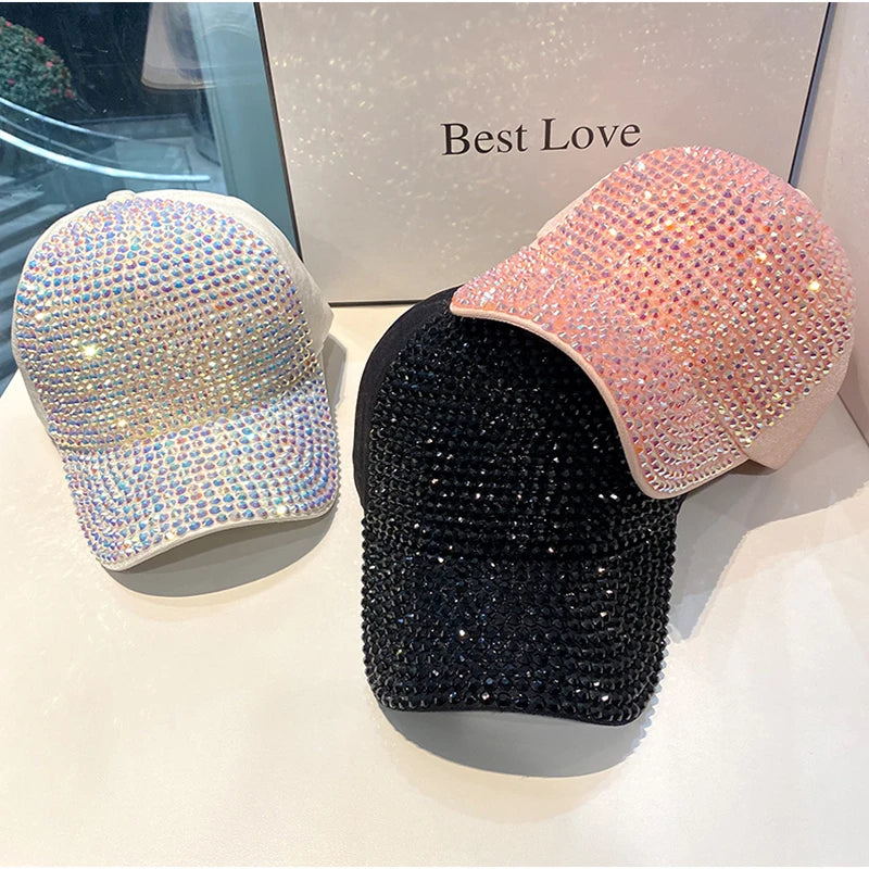 CNTANG gorra de béisbol de verano para mujer, gorras con diamantes de imitación para primavera y otoño, gorras de hip hop con personalidad a la moda para mujer, Snapback