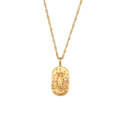 E.B.belle-collar de acero inoxidable con signo del zodiaco para mujer, joyería brillante, constelación, 2024