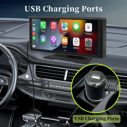 Reproductor de vídeo Multimedia con Radio para espejo de coche de 10,26 pulgadas, pantalla Universal inalámbrica Carplay Android Auto con Bluetooth AUX USB