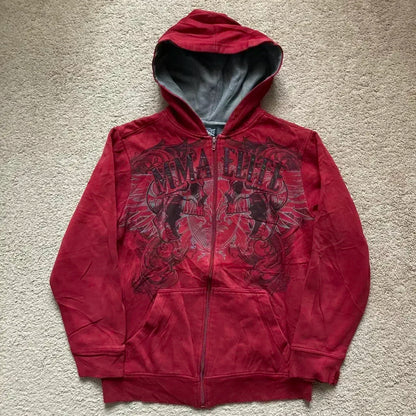 Y2K nueva versión coreana de estilo universitario Spice Girl cremallera Sudadera con capucha mujeres Harajuku Casual suelta polar grueso sudadera Punk Sudadera con capucha