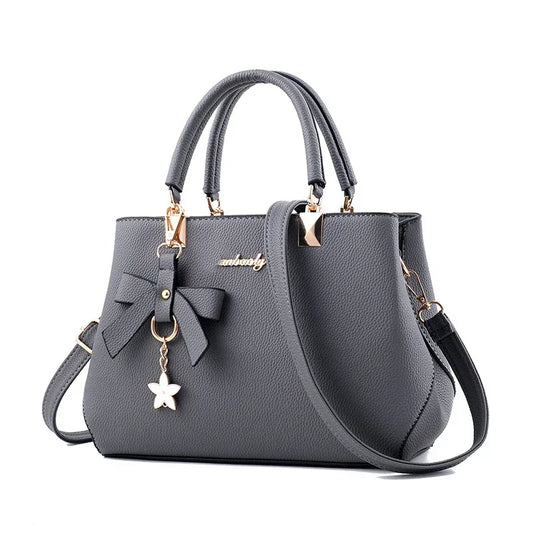Women's Messenger Bags with Flower Pendant, Fashion Office Bags for Women, Pure Women's Handbag, New Crossbody Shoulder Bags