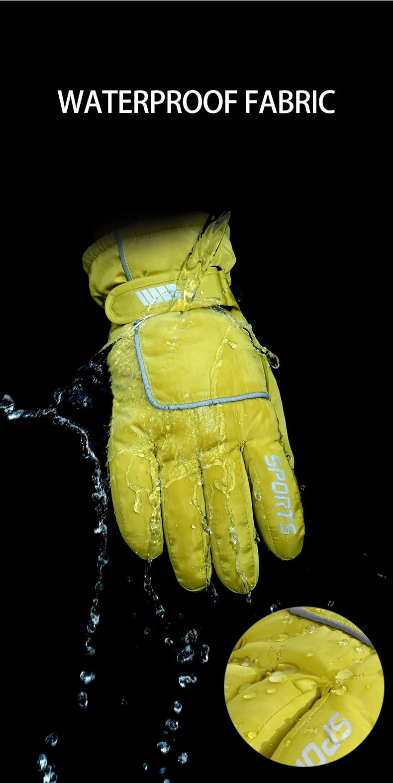 Guantes de esquí cálidos de invierno profesionales para hombres y mujeres, guantes cálidos para la nieve, guantes impermeables para motocicleta, pantalla táctil Smile 506.