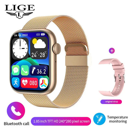 Reloj inteligente LIGE para Mujer, pantalla completamente táctil, llamada Bluetooth, relojes impermeables, rastreador deportivo de Fitness, Reloj inteligente para Mujer