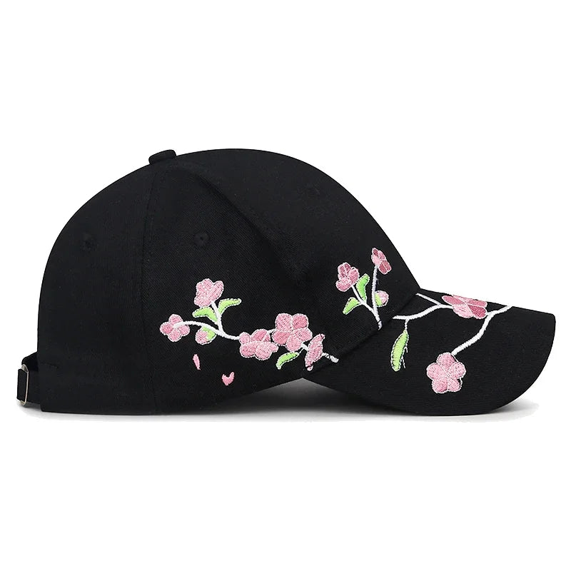 Nueva tendencia nacional gorra de pico de pato sombrero para el sol primavera y otoño bordado de flor de ciruelo estilo nacional gorra de béisbol de ala curva