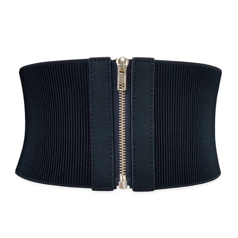 Cinturones elásticos anchos de diseñador a la moda para mujer, vestido femenino de alta calidad, cinturón de corsé negro, fajas elásticas