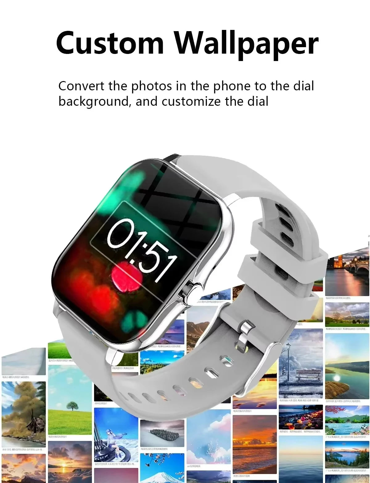 VIVO Smartwatch for Android and iPhone, 2.01-inch HD Screen, Answer and Make Calls, Message Preview, Sports Modes, Customizable Watch Face, Weather Forecast