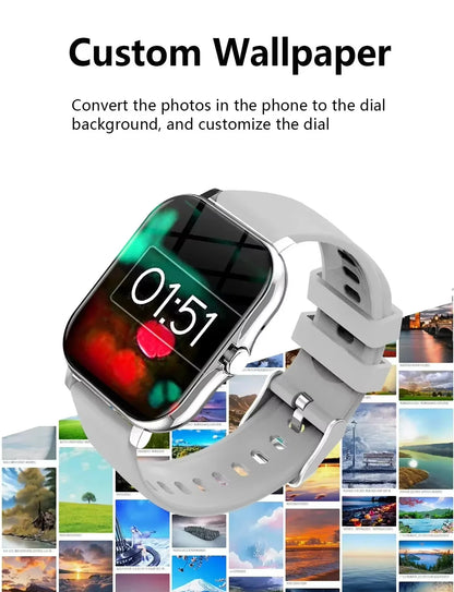 VIVO Smartwatch for Android and iPhone, 2.01-inch HD Screen, Answer and Make Calls, Message Preview, Sports Modes, Customizable Watch Face, Weather Forecast