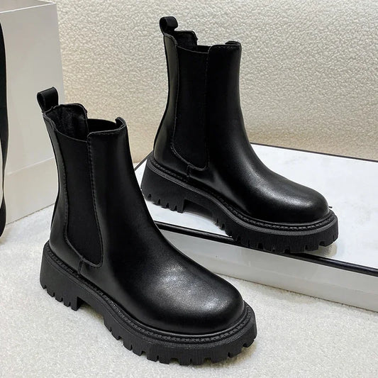 Women's Chelsea Boots, New Thick-Soled Winter Shoes, Autumn Fashion Thick-Soled Short Boots