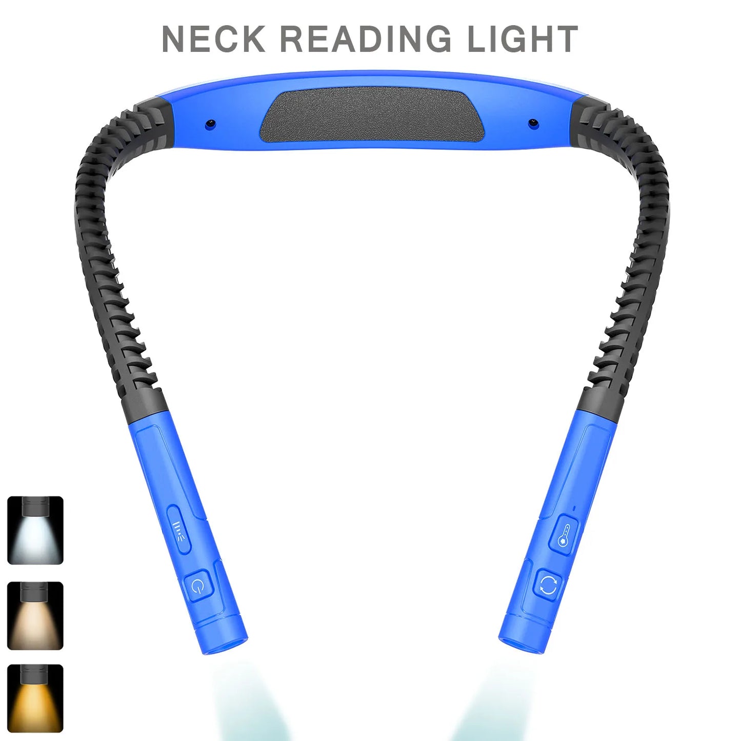 Luz LED de lectura para el cuello, 3 colores, 3 brillos, lámpara de lectura para libros, lámpara recargable por Usb, lámpara Flexible para leer el cuello y el brazo, lámpara para libros