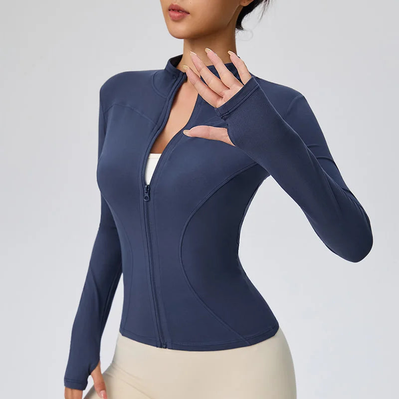 Chaqueta deportiva de secado rápido para Pilates de otoño para mujer: ideal para entrenamientos de gimnasio y correr al aire libre
