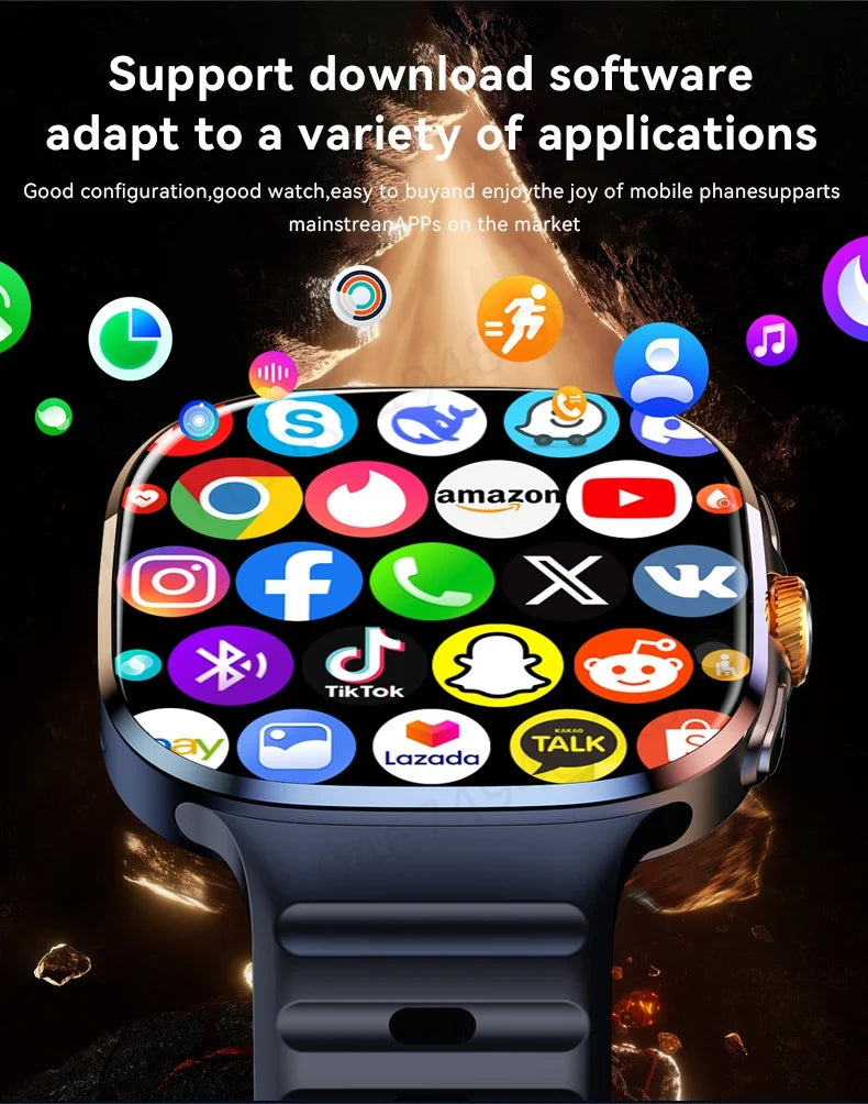 Smartwatch M99 5G with 2.4-inch AMOLED display and 900W rotating camera, with WIFI, GPS, compass, NFC, and Bluetooth. Smartwatch for men and women. ⌚📱✨