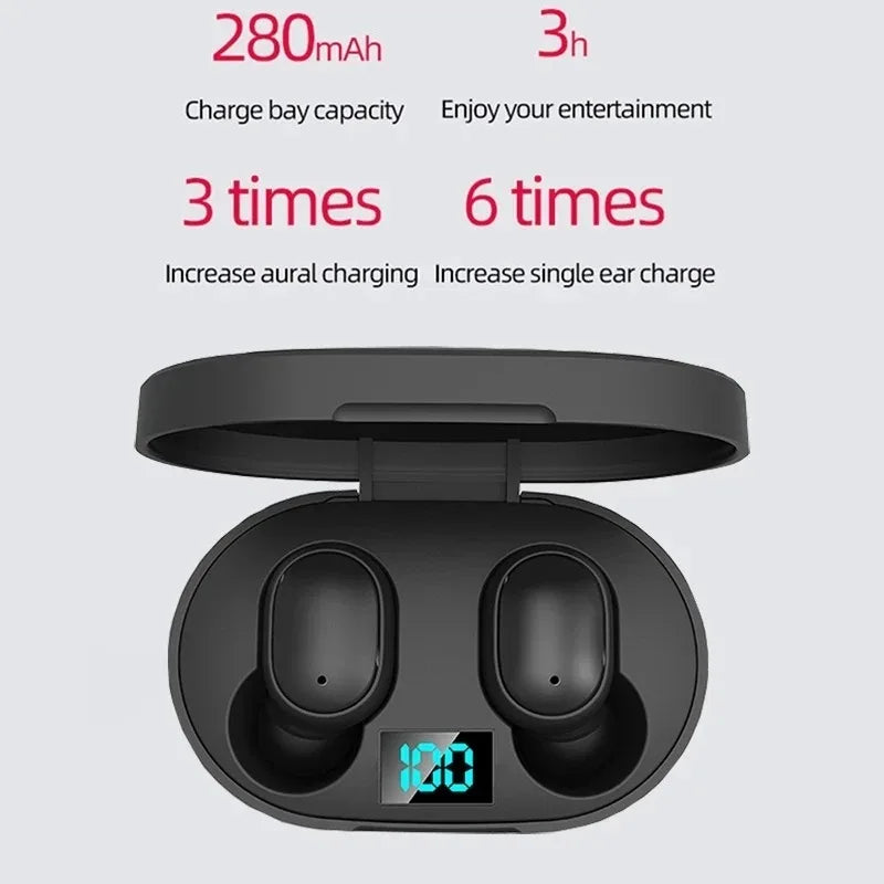 E6S TWS auriculares inalámbricos deportivos impermeables Bluetooth 5,0 auriculares estéreo con micrófono para Iphone Xiaomi Vivo Oppo
