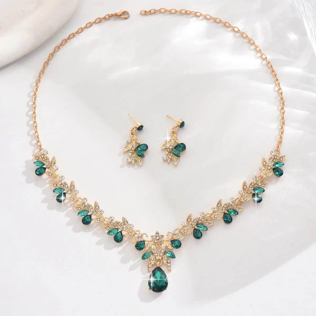 3 Pcs New Fashion Necklace Sets for Women Water Drop Necklace Choker Pendant Jewelry Set for Prom Birthday Wedding Bridal