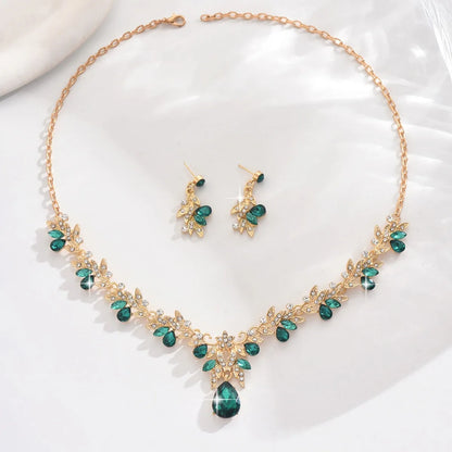 3 Pcs New Fashion Necklace Sets for Women Water Drop Necklace Choker Pendant Jewelry Set for Prom Birthday Wedding Bridal