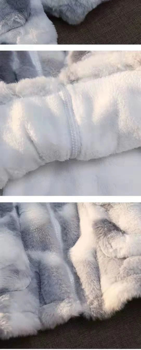 Nueva chaqueta de lana de cordero teñida anudada para mujer, prendas de vestir exteriores con cremallera para otoño e invierno, chaquetas cálidas de felpa, abrigo grueso holgado informal Harajuku para mujer
