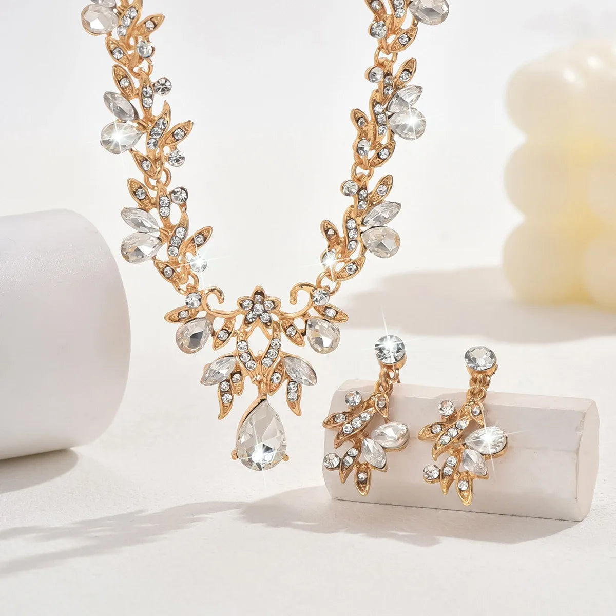 3 Pcs New Fashion Necklace Sets for Women Water Drop Necklace Choker Pendant Jewelry Set for Prom Birthday Wedding Bridal