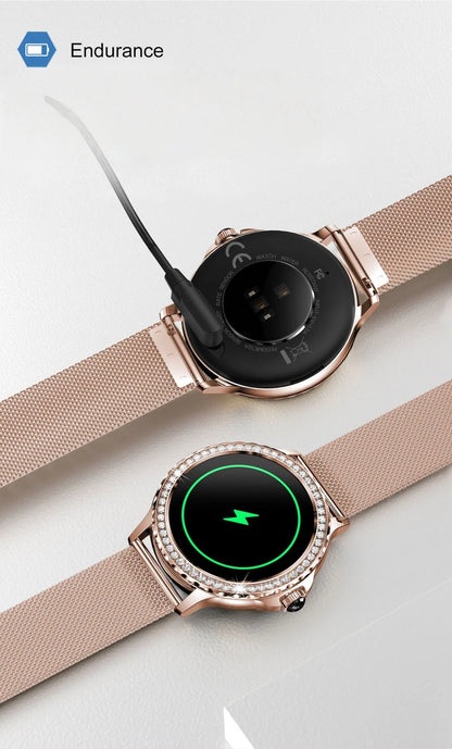 Reloj inteligente de moda para mujer NX19 llamada bluetooth pulsera deportiva inteligente IP68 reloj impermeable con diamantes