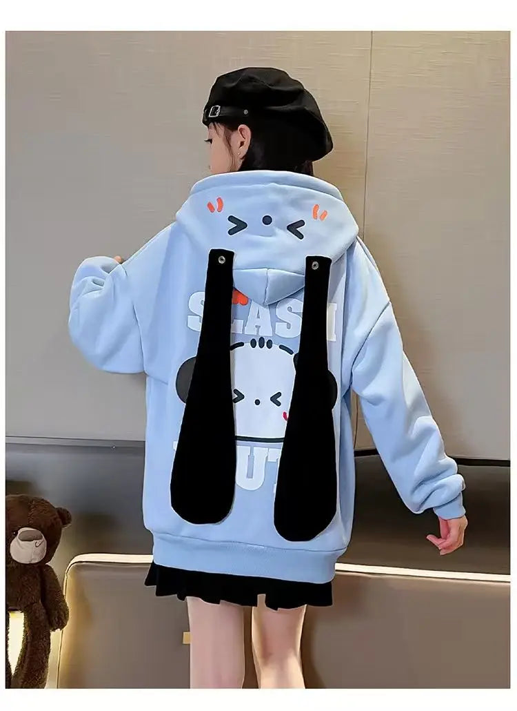 Korean-style long-eared Pacha dog hoodie, loose, trendy, and versatile, for toddlers