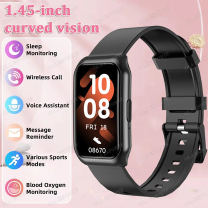 Para mujeres hombres reloj inteligente pantalla AMOLED salud monitoreo del ritmo cardíaco Bluetooth llamada IP68 impermeable deporte al aire libre pulsera inteligente