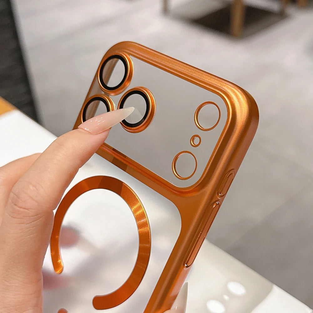 Luxury Matte Translucent Magnetic Case for iPhone 17 Pro Max 17Pro 17 Air, Magsafe Wireless Charging Camera Protective Cover, for iPhone 17 Pro Max