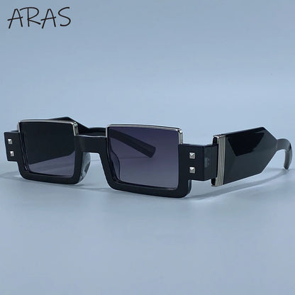 Punk Y2K 2026 Square Luxury Brand Sunglasses, Retro Steampunk Sunglasses for Women, Outdoor UV400 Sunglasses